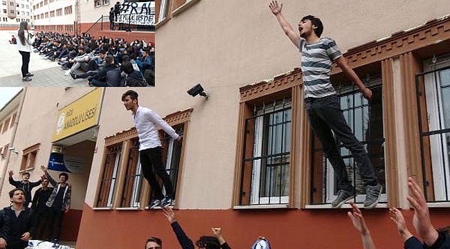 Rize Anadolu Lisesi öğrencilerinden eylem