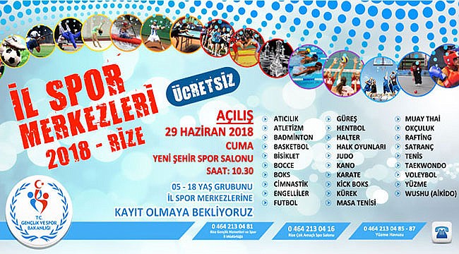 Rize'de Yaz Spor Okulları açılıyor