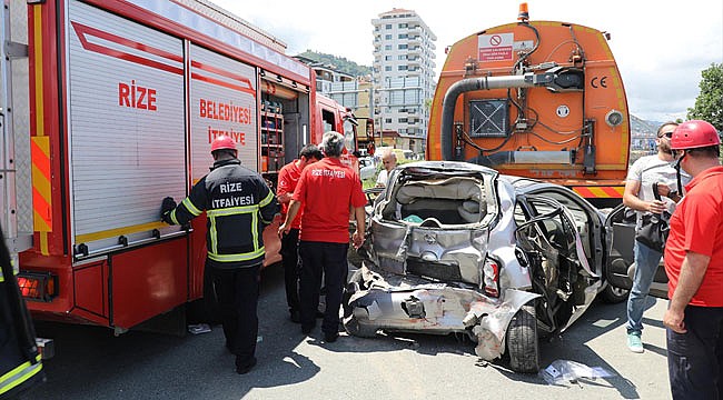 Rize'de zincirleme trafik kazası: 1 ölü