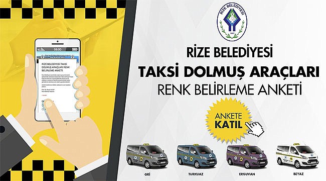 Rize'de Taksi-Dolmuşlar ne renk olsun?