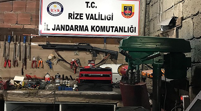 Rize Jandarmasından kaçak silah atölyesine baskın