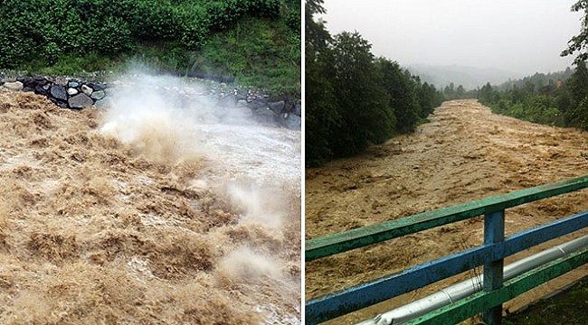 Rize'ye yağmur yağdı, böyle oldu