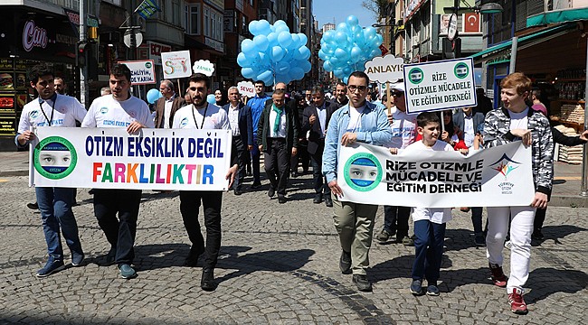 Rize'de Otizmli çocuklar tulum ile yürüdü