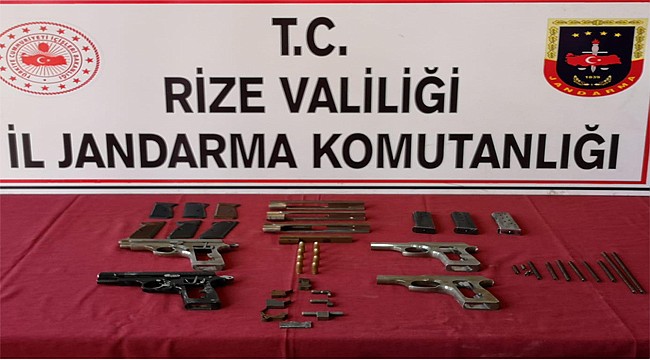 Rize'de kaçak 2 silah imalathanesine baskın