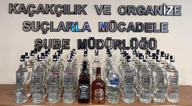 Rize'de yılbaşı arifesinde 42 şişe kaçak içki yakalandı