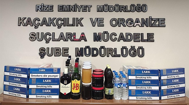 Rize'de kaçak sigara ve içkinin yanında bal da yakalandı
