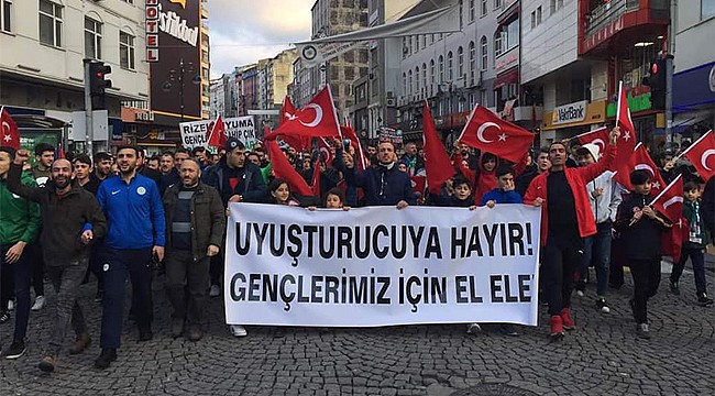 Rize'de uyuşturucuyla mücadele için tek yürek oldular