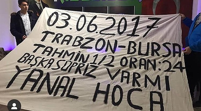 Rizesporlu taraftarların açtığı pankart ceza getirdi