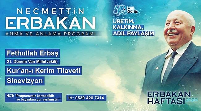 Necmettin Erbakan, vefatının 9. yılında Rize'de anılacak