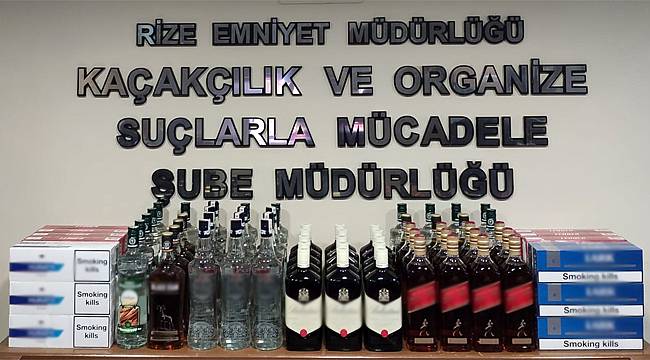 Rize'de sigara ve alkol kaçakçısı 3 kişi yakalandı