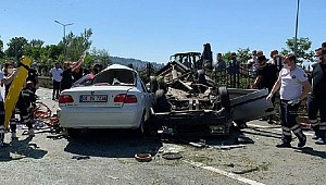 Rize sahilinde feci kaza