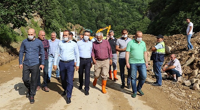 AK Parti Rize Teşkilatı sel bölgesinde
