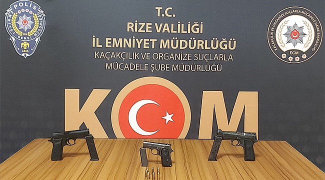 Rize'de el yapımı silah yakalandı