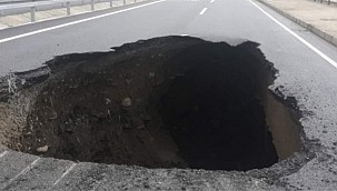Rize'de yeni yapılan karayolu çöktü