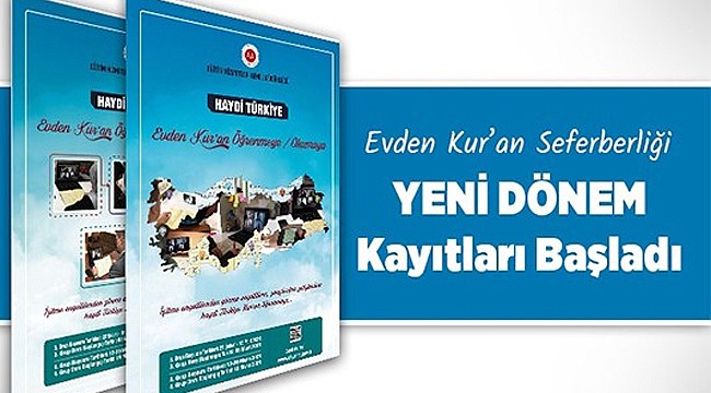 Evden Kur'an öğrenme seferberliğinde yeni dönem kayıtları başladı