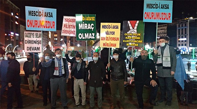 Rize'den İsrail'e Mescid-i Aksa protestosu
