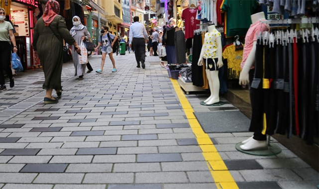 Rize'de kaldırım işgaline Sarı Çizgi formülü