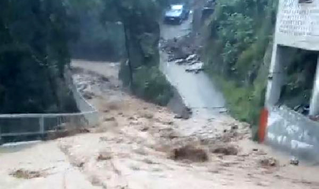 Rize'de sağanak yağış yüzünden dereler taştı, evleri su bastı