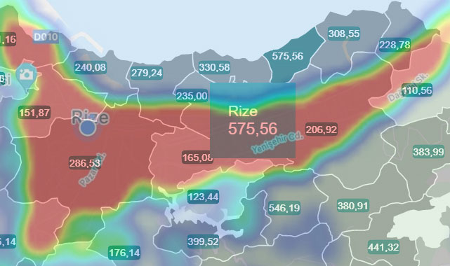 Rize'de günlük koronavirüs vakası 300'e dayandı