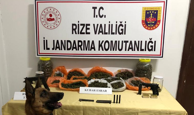 Rize'de 2 kilo 680 gram esrar yakalandı