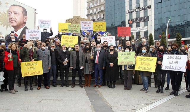 CHP Rize'de zamları Gaz Lambaları ile protesto etti