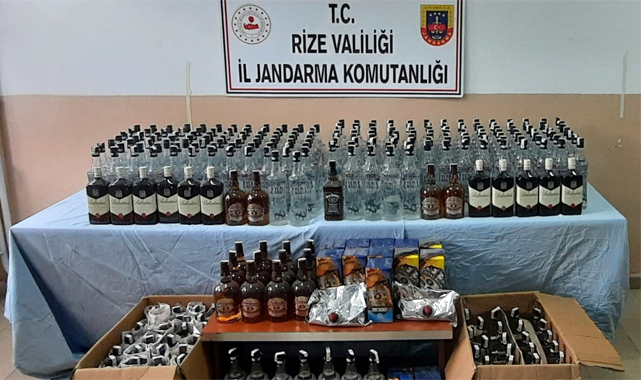 Rize'de kaçak içki operasyonu