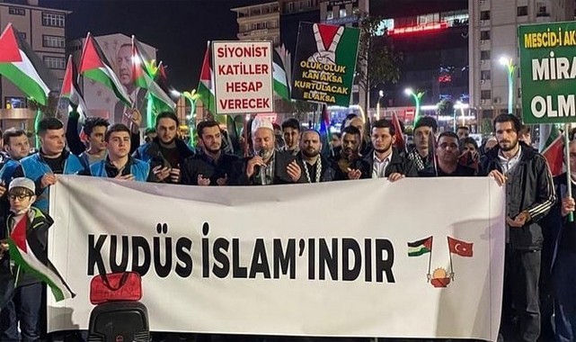 İsrail'in Mescid-i Aksa'ya saldırılarına Rize'den tepki