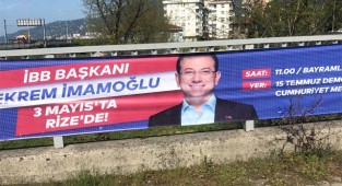 Rize'de Ekrem İmamoğlu'nun afişleri kaldırıldı
