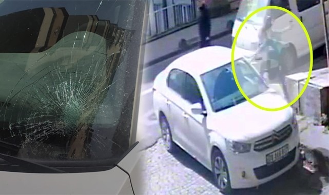 Rize'de köpekten kaçan çocuk aracın camını kırdı