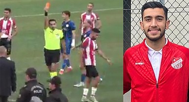 Kırmızı kart gören Rizeli futbolcu Ahmet Can Yılmaz oynamaya devam edince!