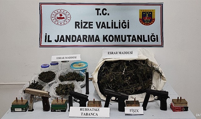 Rize Jandarması 1 ayda 32 kilo esrar yakaladı