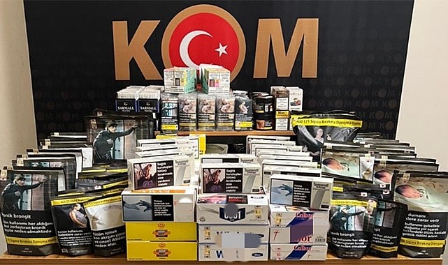 Rize'de kaçak tütün ürünleri satan iş yerine baskın