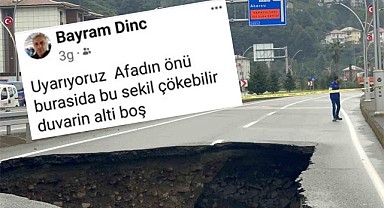 Güneysu yolu yine çöktü: Vatandaş 3 gün önce uyarmıştı!