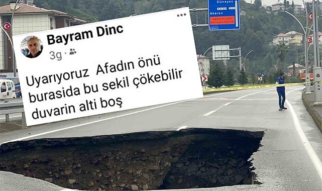 Güneysu yolu yine çöktü: Vatandaş 3 gün önce uyarmıştı!