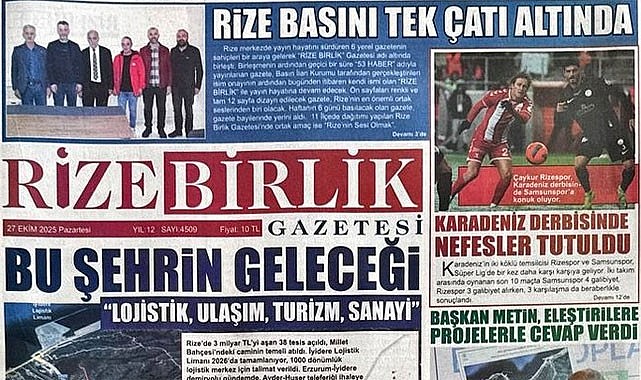 Rize'de gazeteler birleşti: Rize Birlik doğdu