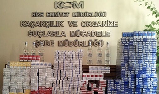 Rize'de 4 bin 990 paket kaçak sigara yakalandı