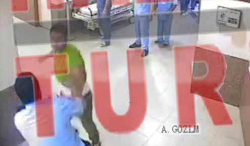 Polise dayak güvenlik kameralarında