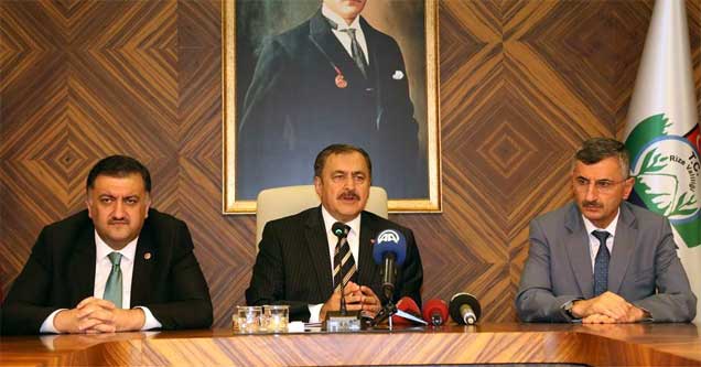 Bakan Veysel Eroğlu Rize'ye geldi