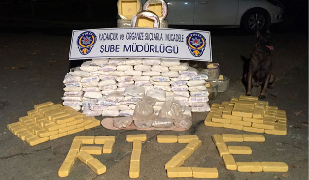 Rize'de 198 kilo eroin yakalandı