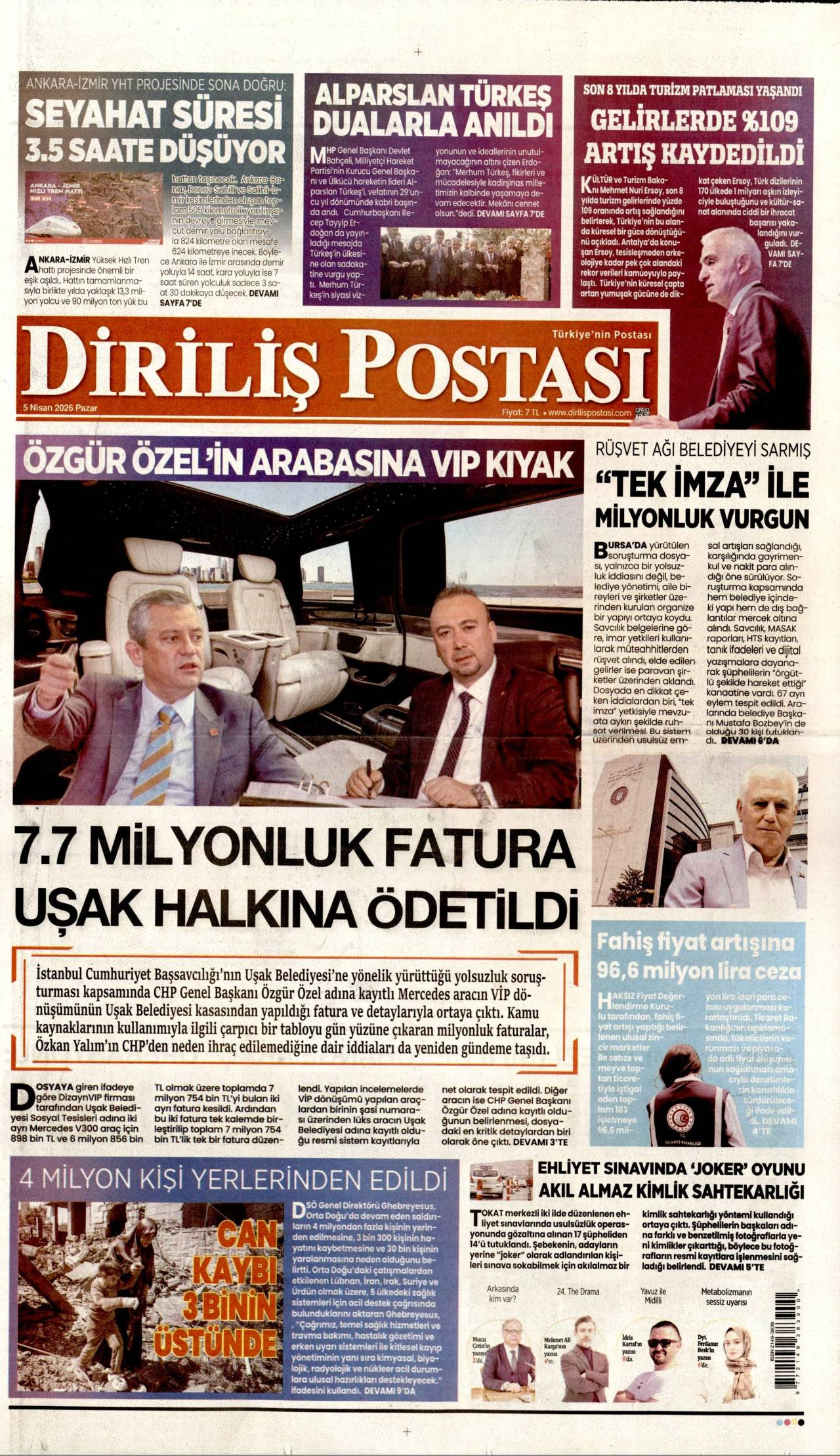 Diriliş Postası Gazetesi Gazete Manşeti