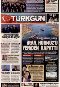 Türkgün Gazetesi Gazete Manşeti